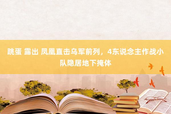 跳蛋 露出 凤凰直击乌军前列，4东说念主作战小队隐居地下掩体