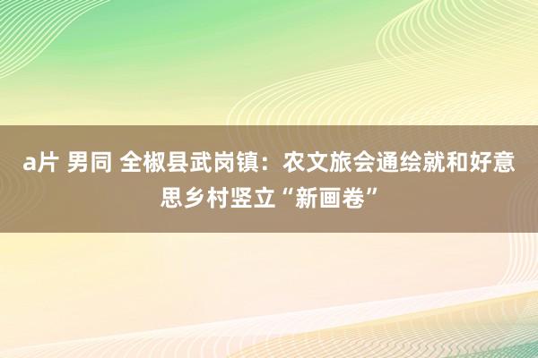 a片 男同 全椒县武岗镇：农文旅会通绘就和好意思乡村竖立“新画卷”